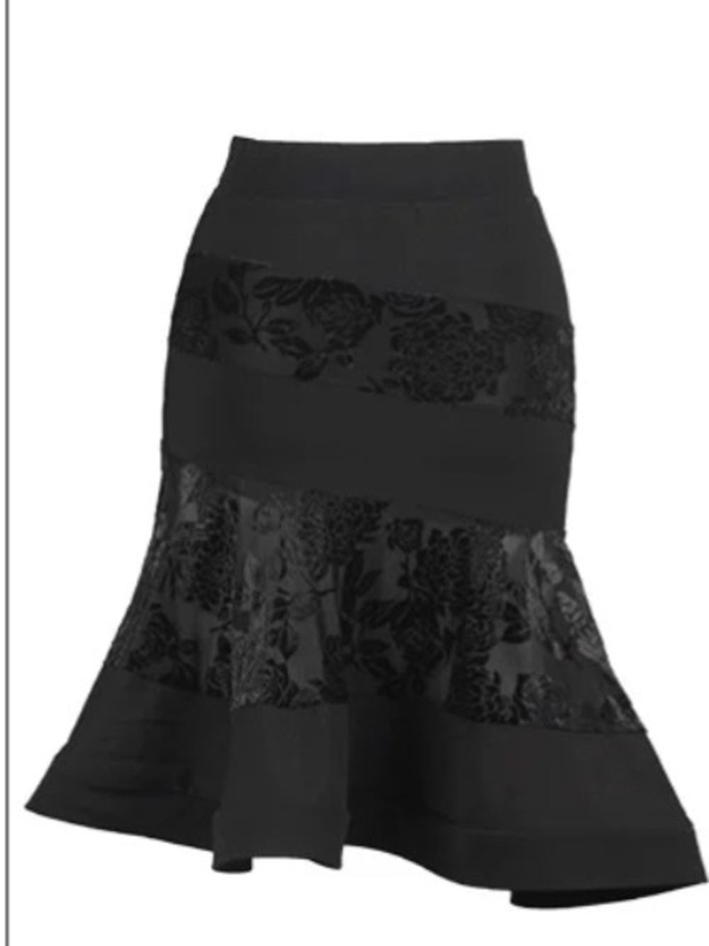 Salsa Dance Black Floral Peekaboo Skirt